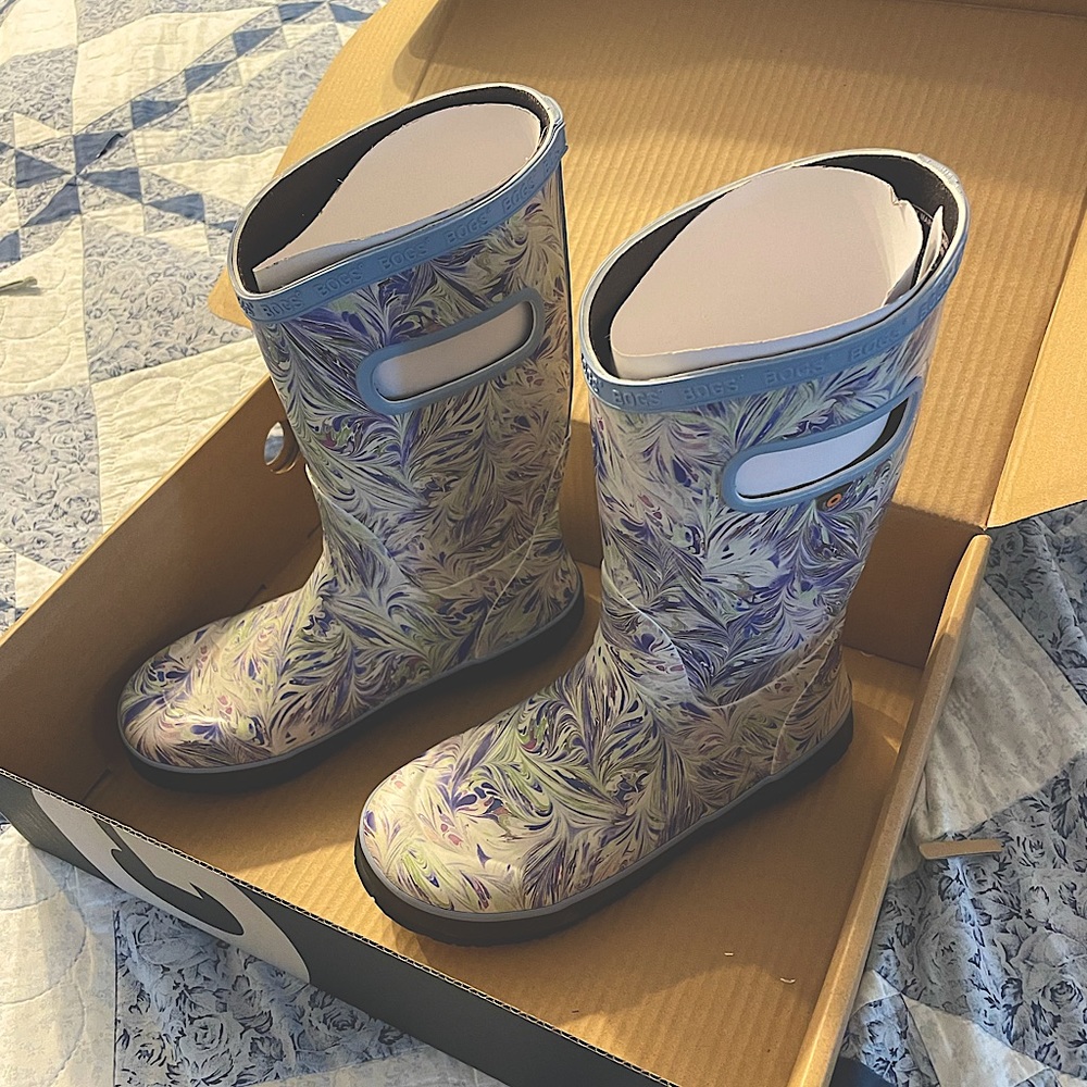 Bogs youth marble rain boots